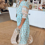 Mana - Robe Midi Florale Chic À Col EN V