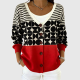 Ornella - Cardigan boutonné en maille à motif ajouré