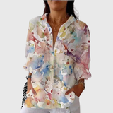 Vinciane - Blouse imprimée à motif pop coloré