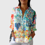 Rolande - Blouse imprimée à motif tropical coloré