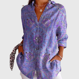 Violette - Blouse imprimée à motif cachemire moderne
