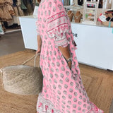 Mana - Robe Midi Florale Chic À Col EN V