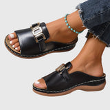 Kathryn - Sandales à boucle confortables avec détails dorés