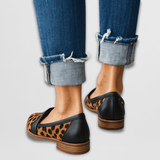 Helen - Sandales d'intérieur en cuir doux couleur kaki