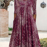 Elowen - Robe Midi À Manches Longues Casual