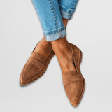 Helen - Sandales d'intérieur en cuir doux couleur kaki