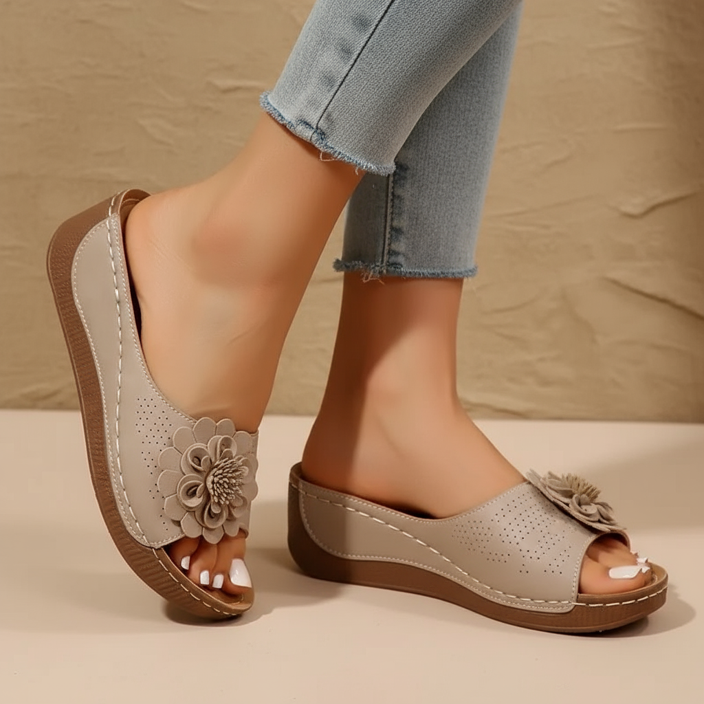 Medellin - Sandales ergonomiques en teinte beige