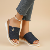 Talia - Sandales ergonomiques en teinte bleue