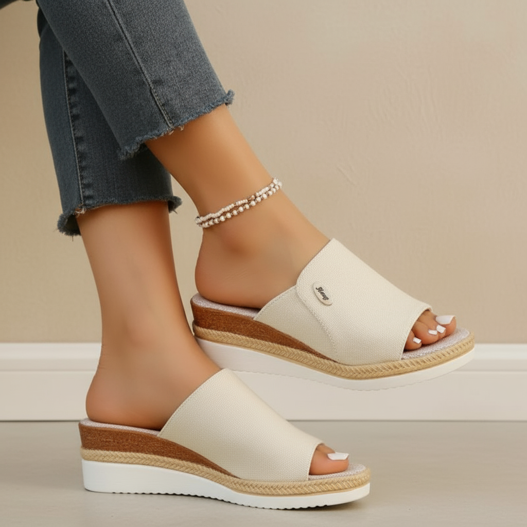Talia - Sandales ergonomiques en teinte bleue